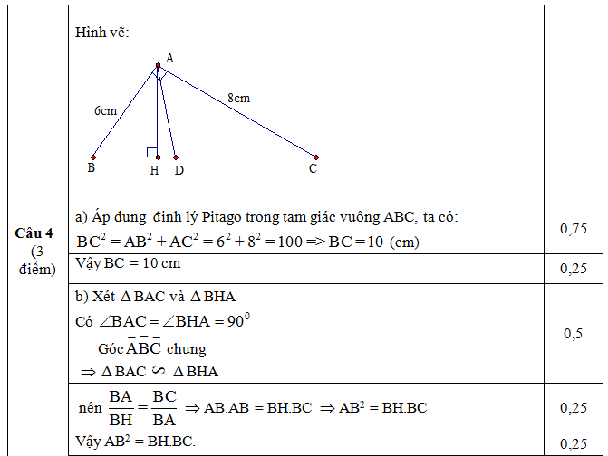 Đáp án câu 4 ý a,b