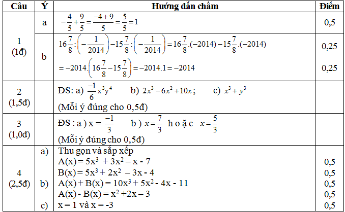 Đáp án câu 1,2,3,4