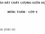 Bộ 4 đề thi khảo sát chất lượng giữa kì 2 lớp 4 môn Toán hay nhất