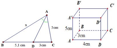 Cho tam giác ABC có AD là phân giác trong của góc A. Tìm x trong hình vẽ  sau với độ dài cho sẵn trong hình. - Olm