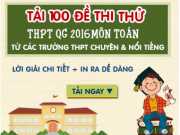 100 Đề thi thử THPT Quốc gia toán năm 2016 có đáp án mới nhất