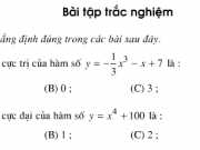 Bài 1,2,3, 4,5 trang 47 giải tích lớp 12: Bài tập trắc nghiệm ôn tập chương 1