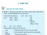 Trừ hai số thập phân – Bài 1,2,3 trang 54 Toán 5