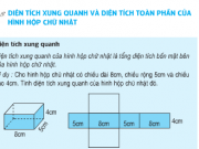 Giải bài 1,2 Toán lớp 5 trang 110 : Diện tích xung quanh và diện tích toàn phần của hình hộp chữ nhật