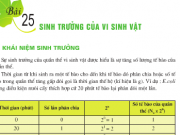 Sinh trưởng của vi sinh vật: Bài 1,2,3 trang 101 Sinh lớp 10