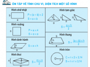 Tiết 159 + 160 trang 166,167 SGK Toán 5: Ôn tập về tính chu vi diện tích của một số hình