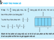 Giải bài 1,2,3 trang 129 Toán 4: Phép trừ phân số