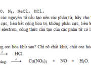 04 câu trong đề thi kiểm tra Hóa học lớp 10 kì 1 mới nhất