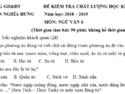 Thi kì 1 môn Văn lớp 6 phòng GD Nghĩa Hưng Từ nào sau đây là từ láy