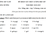 Đề thi kì 1 môn Anh lớp 7 có đáp án năm 2018 How often do they rehearse plays?