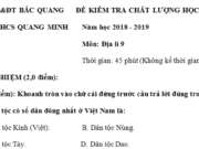 Đáp án đề kì 1 môn Địa lớp 9 THCS Quang Minh Vẽ biểu đồ thể hiện giá trị sản xuất