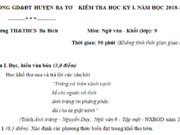 Đề kiểm tra kì 1 môn Văn lớp 9 mới nhất 2018 có đáp án