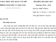 Đáp án đề thi kì 1 lớp 9 môn Văn Quận Tây Hồ HN suy nghĩ của em về giá trị của cuộc sống