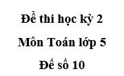 [Đề 10] Thi học kì 2 môn Toán lớp 5: 4m5cm = … cm. Số điền vào chỗ chấm là