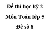 Đề 8 Kiểm tra học kì 2 môn Toán 5: Một người đi xe máy trong 3 giờ được 96km. Tính vận tốc của người đi xe máy đó