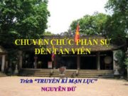 Đề thi cuối học kỳ 2 môn Văn 10 trường THPT Kiến Văn: Cảm nhận về nhân vật Ngô Tử Văn