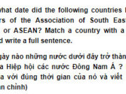 Câu 2 Unit 1 Trang 6 Sách BT Anh lớp 9: Kingdom of Cambodia became a member of the Association of South East Asian Nations or ASEAN on the 30 April 1999