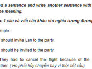 Câu 7 Unit 2 Trang 21 SBT Tiếng Anh 9: They had to cancel the flight because of the bad weather