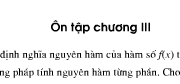 Bài 1, 2, 3 trang 126 Giải tích 12: Ôn tập chương III – Nguyên hàm – Tích phân và ứng dụng