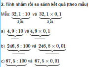 Bài 1, 2, 3, 4 trang 80 Vở bài tập Toán lớp 5 tập 1: Một kho gạo có 246,7 tấn gạo. Người ta đã chuyển thêm vào kho một số gạo bằng 1 10 số gạo hiện có trong kho. Hỏi sau khi chuyển trong kho có tất cả bao nhiêu ki-lô-gam gạo