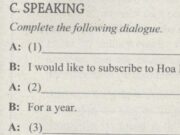 Speaking – Unit 9 trang 69 SBT Tiếng Anh 11: Could you fill this form, please?