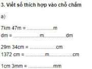 Bài 1, 2, 3, 4 trang 28 VBT Toán lớp 5 tập 1: Đường bộ đi từ Hà Nội đến Thành Phố Hồ Chí Minh dài 1719km, trong đó quãng đường từ Hà Nội đến Huế dài 654km và quãng đường từ Huế đến Đà Nẵng dài 103km. Hỏi Quãng đường từ Hà Nội đến Đà Nẵng dài bao nhiêu ki-lô-mét?