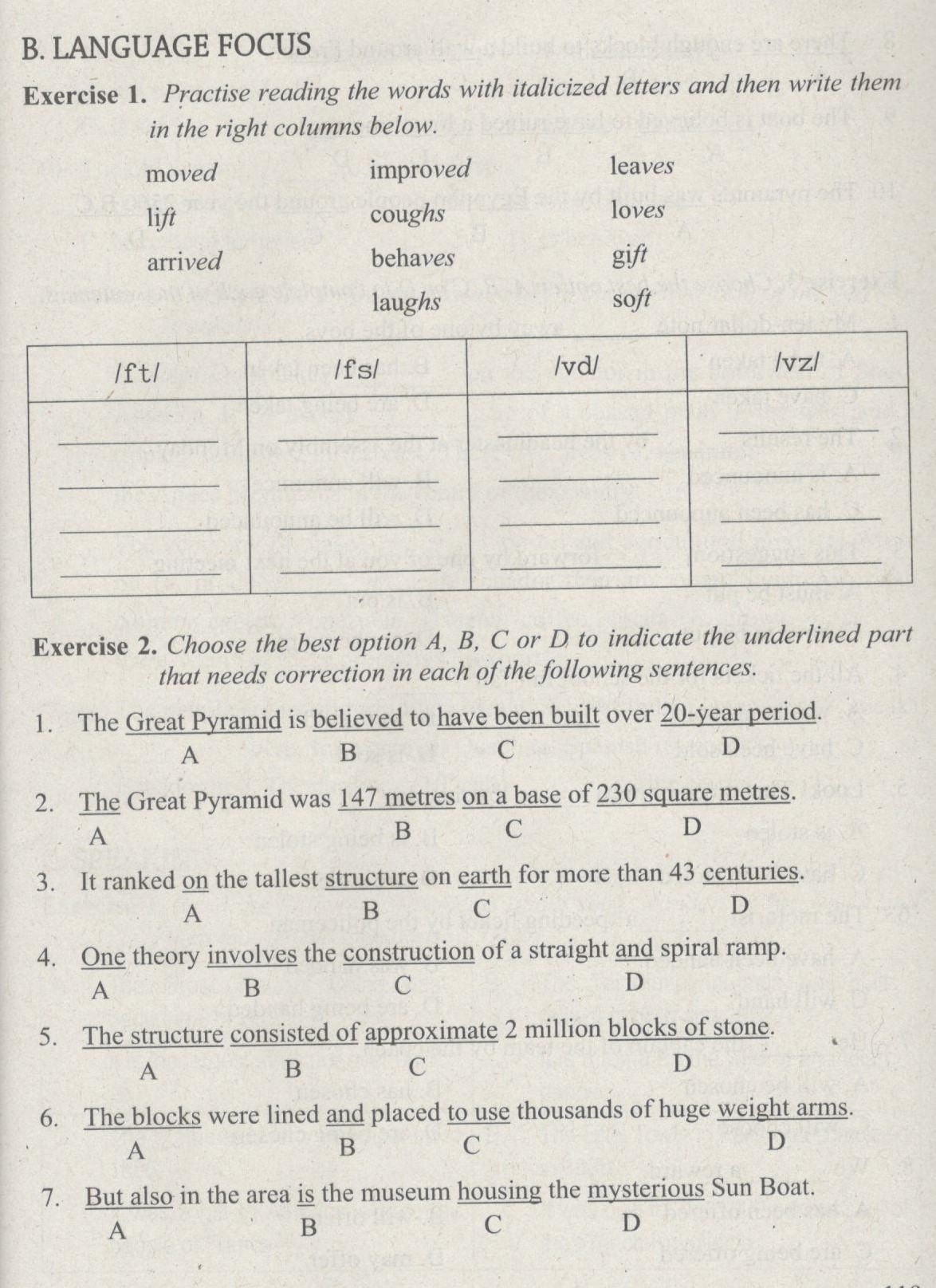 Language Focus – Unit 16 Trang 119 SBT Tiếng Anh 11:Choose The Best ...