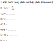 Bài 1, 2, 3, 4, 5 trang 80 Vở bài tập Toán 5 tập 2: Viết các số 6,3 ; 6,25 ; 3,97 ; 5,78 ; 6,03 theo thứ tự từ bé đến lớn 