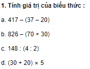 Bài 1, 2, 3, 4 trang 91 Vở bài tập Toán 3 tập 1: Điền dấu  thích hợp vào chỗ chấm