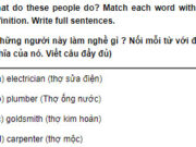 Câu 3 Unit 7 Trang 68 Sách BT Anh 9: An electrician is a person whose occupation is the installation, maintenance, repair, or operation of electric equipment and circuitry