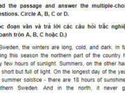 Câu 8 Unit 8 Trang 84 SBT Tiếng Anh 9: Why do people who live in the north like summer so much?