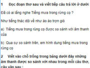 Luyện từ và câu – Tuần 10 trang 49 VBT Tiếng Việt lớp 3 tập 1: Viết vào chỗ trống trong bảng dưới đây những âm thanh được so sánh với nhau trong mỗi câu thơ, câu văn sau 