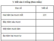 Bài 1, 2, 3, 4, 5 trang 3 VBT Toán 3 tập 1: Sắp xếp các số 435, 534, 453, 354, 345, 543theo thứ tự từ bé đến lớn