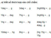 Bài 1, 2, 3, 4 trang 21 Vở BT Toán 4 tập: Cô Mai có 2 kg đường, cô đã dùng 1/4 số đường đó để làm bánh. Hỏi cô Mai còn lại bao nhiêu gam đường