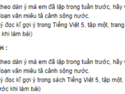 Tập làm văn – Luyện tập tả cảnh trang 46, 47 Vở bài tập (SBT) Tiếng Việt lớp 5 tập 1: Dựa theo dàn ý mà em đã lập trong tuần trước, hãy viết một đoạn văn miêu tả cảnh sông nước