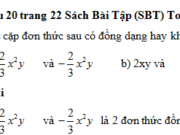 Bài 19, 20, 4.1, 4.2 trang 21, 22 SBT Toán lớp 7 tập 2: 2xy và 4/3 xy có phải cặp đơn thức đồng dạng hay không?