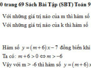 Bài 30, 31, 32 trang 69, 70 SBT Toán 9 tập 1: Với những giá trị nào của k thì hàm số  y = (-k + 9)x + 100 nghịch biến ?