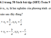 Giải câu 6.1, 6.2, 6.3, 6.4 trang 58, 59 SBT Toán 9 tập 2: Giả sử x1, x2 la hai nghiệm của phương trình x 2 + p x + q = 0. Hãy lập một phương trình bậc hai có hai nghiệm x1 + x2, x1x2