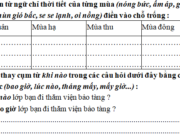 Luyện từ và câu – Tuần 20 trang 7 Vở bài tập Tiếng Việt 2 tập 2: Hãy thay cụm từ khi nào trong các câu hỏi dưới đây bằng các cụm từ khác (bao giờ, lúc nào, tháng mấy, mấy giờ…)