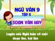 Soạn bài Luyện nói: Nghị luận về một đoạn thơ, bài thơ Văn 9 trang 112 (ngắn gọn): Ôn lại để nắm vững yêu cầu đối với bài nghị luận về một đoạn thơ, bài thơ