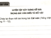 Tập làm văn : Luyện tập xây dựng kết bài trong bài văn miêu tả đồ vật trang 6 VBT Tiếng Việt lớp 4 tập 2: Em hãy viết một kết bài mở rộng cho bài văn tả cái trống trường em?