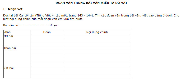 Tập làm văn – Đoạn văn trong bài văn miêu tả đồ vật trang 126 VBT Tiếng Việt 4 tập 1: Viết một đoạn văn tả bao quát chiếc bút của em