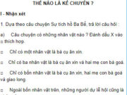 Tập làm văn – Thế nào là kể chuyện? trang 5 Vở BT Tiếng Việt 4 tập 1: Bài Hồ Ba Bể (sách Tiếng Việt 4, tập một, trang 11) có phải là bài văn kể chuyện không? Vì sao