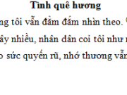 Tiết 3 – Ôn tập giữa học kì 2 trang 60 VBT Tiếng Việt 5 tập 2: Gạch dưới những từ ngữ trong đoạn 1 thể hiện tình cảm của tác giả với quê hương