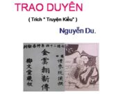 Soạn bài Trao duyên ngắn gọn nhất (trích Truyện Kiều) Văn 10: Mối quan hệ giữa tình cảm và lí trí, nhân cách và thân phận của Kiều trong đoạn trích