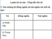 Luyện từ và câu – Tổng kết vốn từ trang 112 VBT Tiếng Việt lớp 5 tập 1: Tính cách cô Chấm trung thực, thẳng thắn, chăm chỉ và yêu lao động