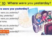 Vocabulary – Từ vựng – Unit 10 – Where Were You Yesterday? SGK Tiếng Anh 4 mới