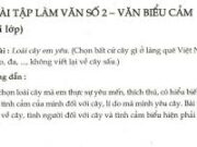 Soạn bài Viết bài làm văn số 2 – Văn biểu cảm – Bài 8 trang 108 Văn 7: Viết bài văn biểu cảm về loài cây em yêu.