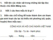 Tiết 3 – Tuần 9 trang 41 VBT Tiếng Việt 3 tập 1: Điền vào chỗ trống để hoàn thành đơn xin tham gia sinh hoạt câu lạc bộ thiếu nhi phường (xã, quận, huyện) theo mẫu sau 