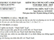 Đề thi giữa kì 1 môn Văn lớp 6 – Huyện Lai Vung 2018: Kể lại một truyện dân gian đã biết  bằng lời văn của em